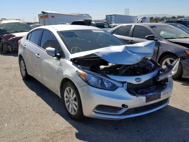 KNAFX4A68E5209543 - 2014 KIA FORTE LX SILVER photo 1