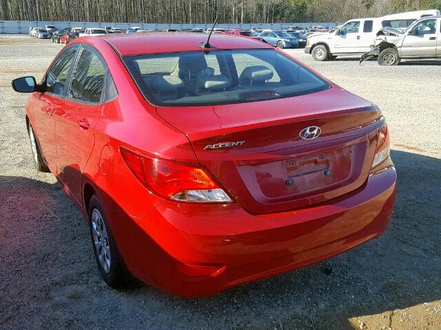 KMHCT4AE9GU163217 - 2016 HYUNDAI ACCENT SE RED photo 3