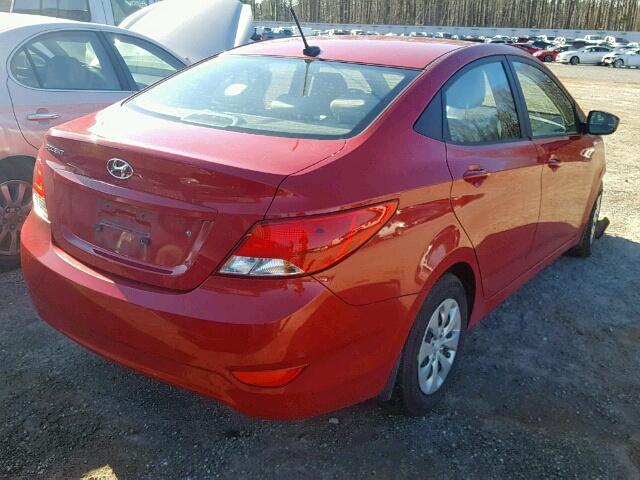 KMHCT4AE9GU163217 - 2016 HYUNDAI ACCENT SE RED photo 4