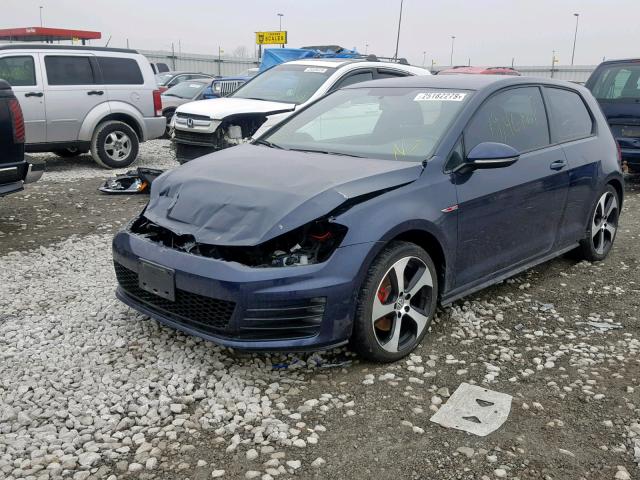 3VWYT7AU1GM068333 - 2016 VOLKSWAGEN GTI S/SE BLUE photo 2