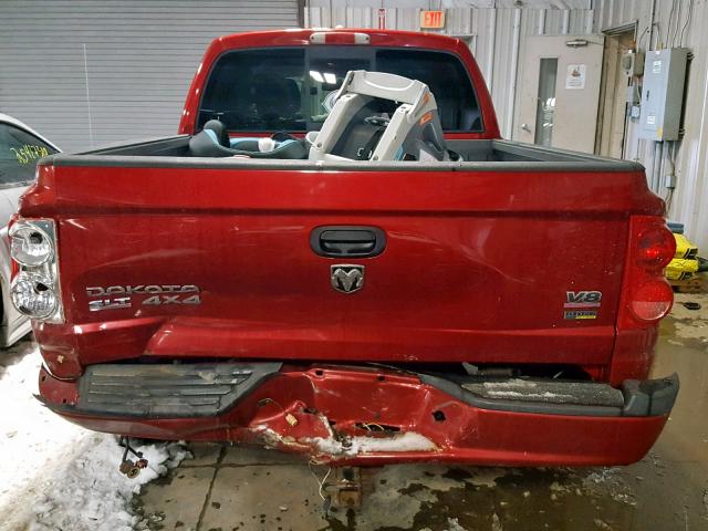 1D7HW48P47S180193 - 2007 DODGE DAKOTA QUA BURGUNDY photo 9