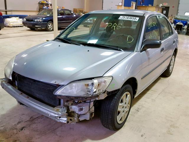 1HGES16374L008187 - 2004 HONDA CIVIC DX V SILVER photo 2