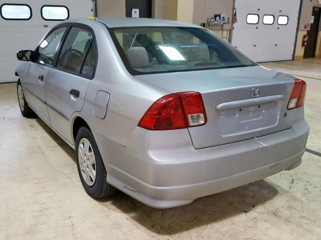 1HGES16374L008187 - 2004 HONDA CIVIC DX V SILVER photo 3