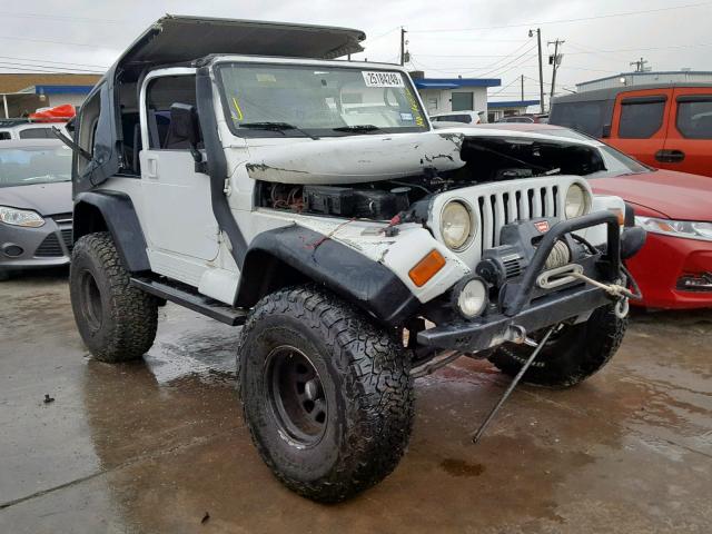 1J4FA49S31P349126 - 2001 JEEP WRANGLER / WHITE photo 1