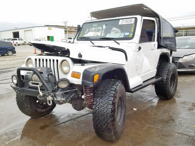 1J4FA49S31P349126 - 2001 JEEP WRANGLER / WHITE photo 2