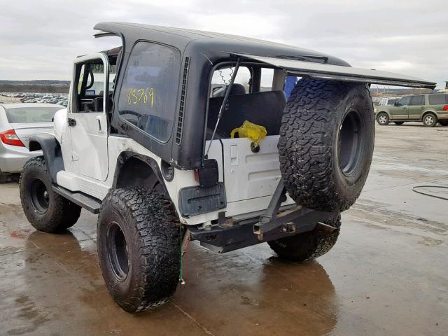 1J4FA49S31P349126 - 2001 JEEP WRANGLER / WHITE photo 3