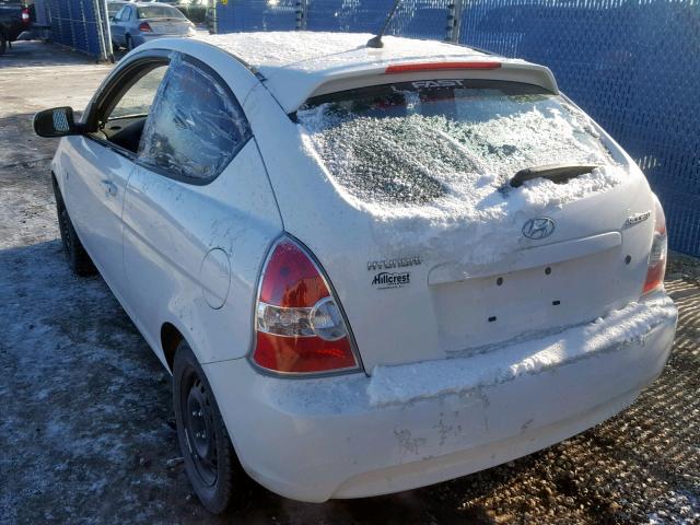 KMHCN3BC1AU160675 - 2010 HYUNDAI ACCENT SE WHITE photo 3