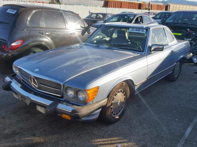 WDBBA48D9JA080266 - 1988 MERCEDES-BENZ 560 SL BLUE photo 2