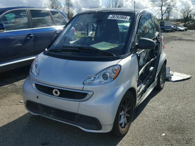 WMEEJ9AA1FK835280 - 2015 SMART FORTWO ELE SILVER photo 2