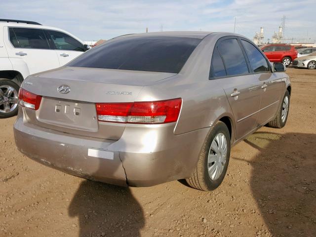 5NPET46C96H069173 - 2006 HYUNDAI SONATA GL TAN photo 4