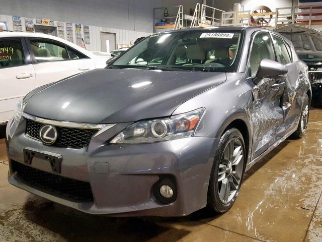 JTHKD5BH8C2120780 - 2012 LEXUS CT 200 GRAY photo 2