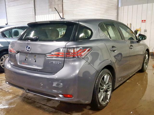 JTHKD5BH8C2120780 - 2012 LEXUS CT 200 GRAY photo 4