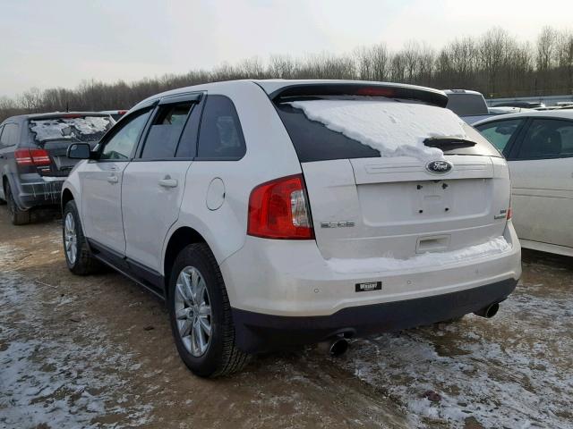 2FMDK3J93DBA94577 - 2013 FORD EDGE SEL WHITE photo 3