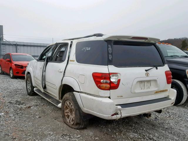 5TDBT48A34S227254 - 2004 TOYOTA SEQUOIA LI WHITE photo 3