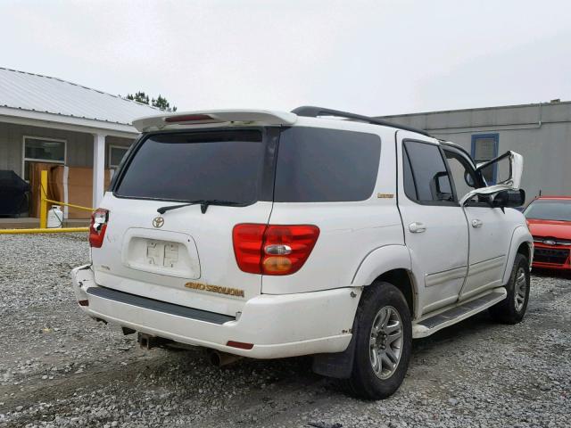 5TDBT48A34S227254 - 2004 TOYOTA SEQUOIA LI WHITE photo 4