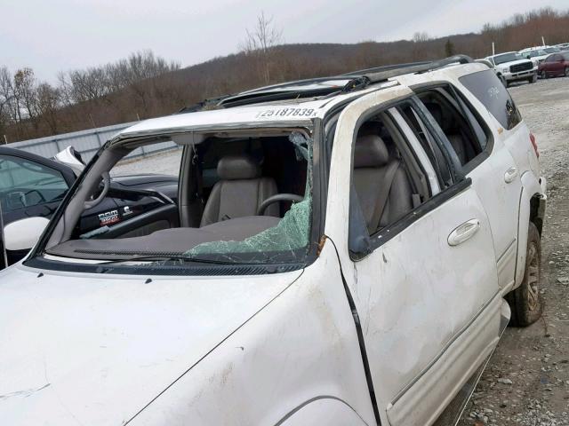 5TDBT48A34S227254 - 2004 TOYOTA SEQUOIA LI WHITE photo 9