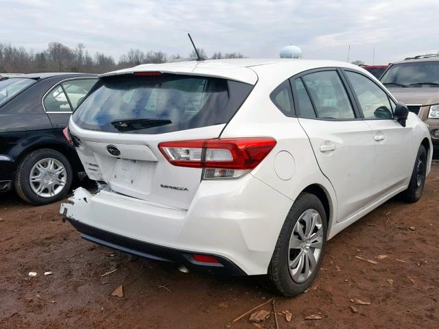 4S3GTAA66J3739369 - 2018 SUBARU IMPREZA WHITE photo 4