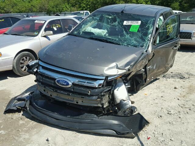 2FMDK3JC5EBA61559 - 2014 FORD EDGE SEL BROWN photo 2