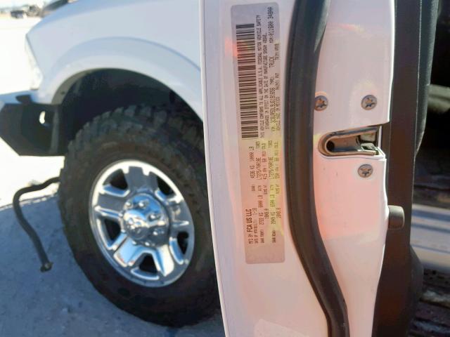 3C6UR5DL9JG191656 - 2018 RAM 2500 SLT WHITE photo 10