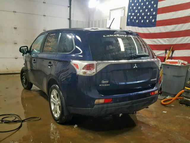 JA4AZ3A32EZ009039 - 2014 MITSUBISHI OUTLANDER BLUE photo 3