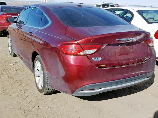 1C3CCCAB8GN110964 - 2016 CHRYSLER 200 LIMITE MAROON photo 3