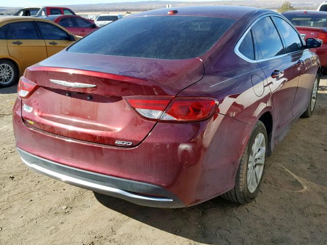 1C3CCCAB8GN110964 - 2016 CHRYSLER 200 LIMITE MAROON photo 4