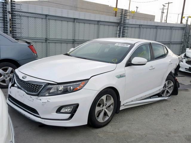 KNAGM4ADXF5078791 - 2015 KIA OPTIMA HYB WHITE photo 2