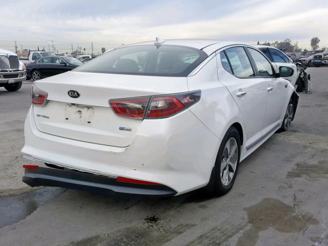 KNAGM4ADXF5078791 - 2015 KIA OPTIMA HYB WHITE photo 4