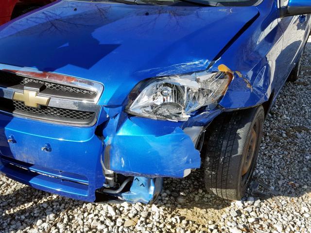 KL1TD5DE4BB230420 - 2011 CHEVROLET AVEO LS BLUE photo 9