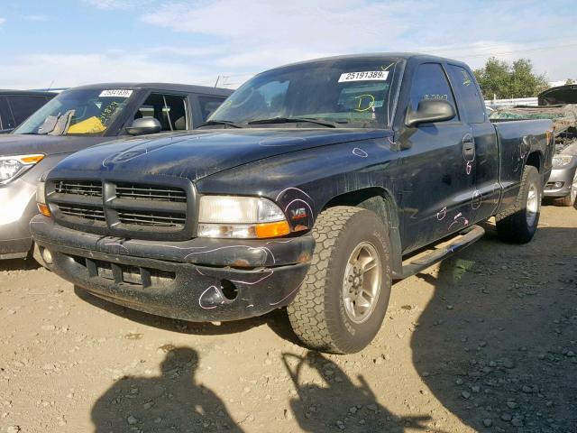 1B7GL22X6YS681115 - 2000 DODGE DAKOTA BLACK photo 2