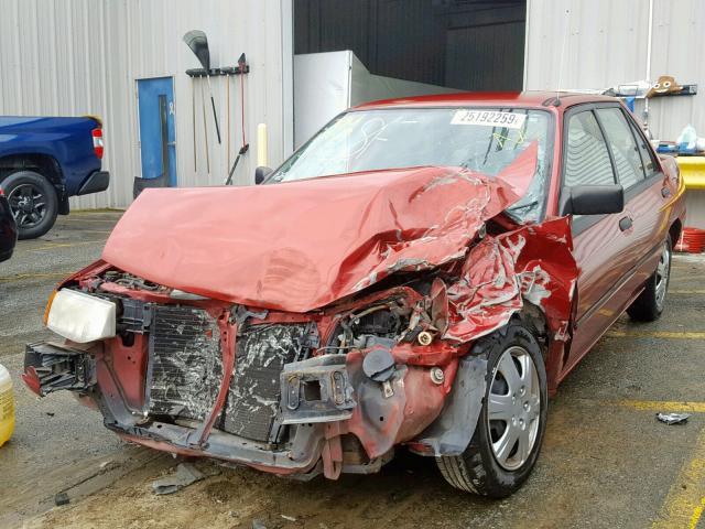 3FAPP13J0PR210232 - 1993 FORD ESCORT LX RED photo 2