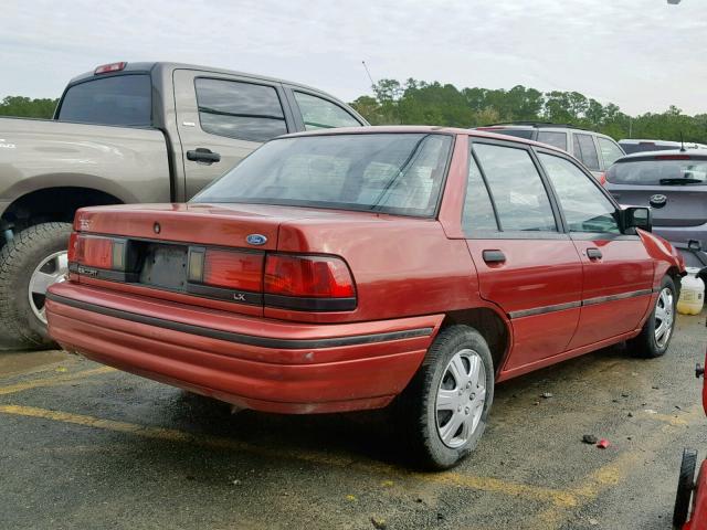 3FAPP13J0PR210232 - 1993 FORD ESCORT LX RED photo 4