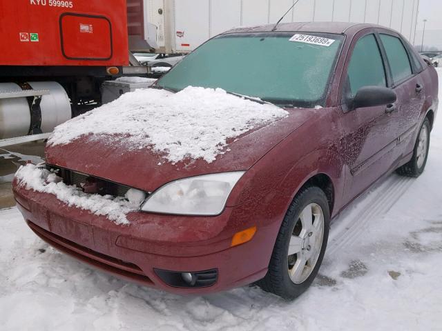 1FAHP34N37W353710 - 2007 FORD FOCUS ZX4 BURGUNDY photo 2