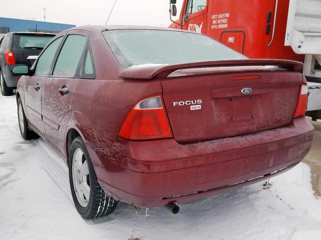 1FAHP34N37W353710 - 2007 FORD FOCUS ZX4 BURGUNDY photo 3