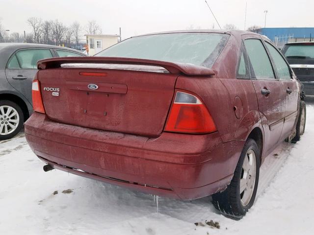 1FAHP34N37W353710 - 2007 FORD FOCUS ZX4 BURGUNDY photo 4