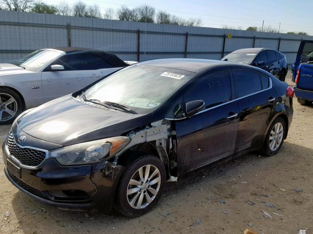 KNAFX4A89F5307080 - 2015 KIA FORTE EX BLACK photo 2