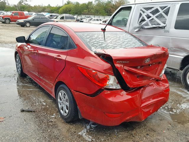 KMHCT4AE1CU245730 - 2012 HYUNDAI ACCENT GLS RED photo 3