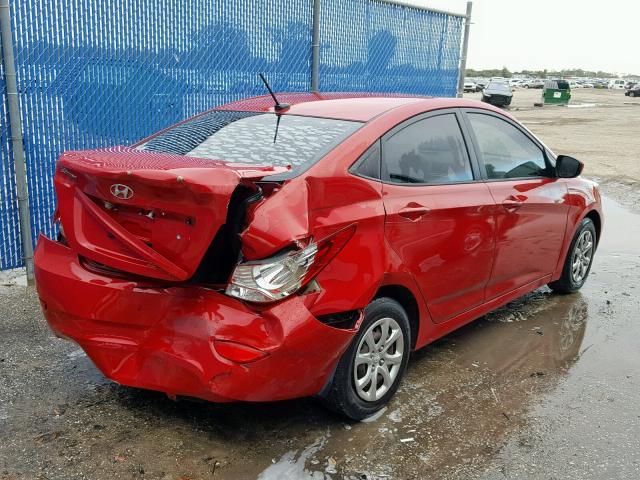 KMHCT4AE1CU245730 - 2012 HYUNDAI ACCENT GLS RED photo 4