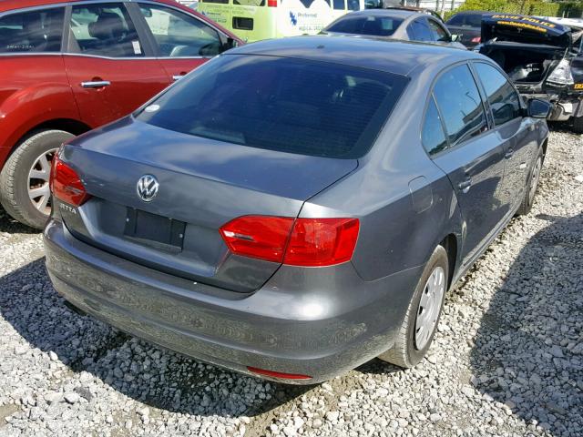 3VW1K7AJ6BM055855 - 2011 VOLKSWAGEN JETTA BASE GRAY photo 4