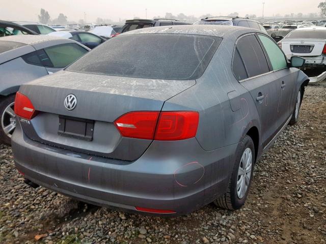 3VW2K7AJXCM425114 - 2012 VOLKSWAGEN JETTA BASE GRAY photo 4