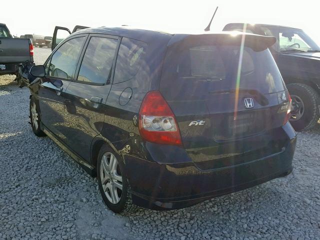 JHMGD38658S005643 - 2008 HONDA FIT SPORT BLACK photo 3