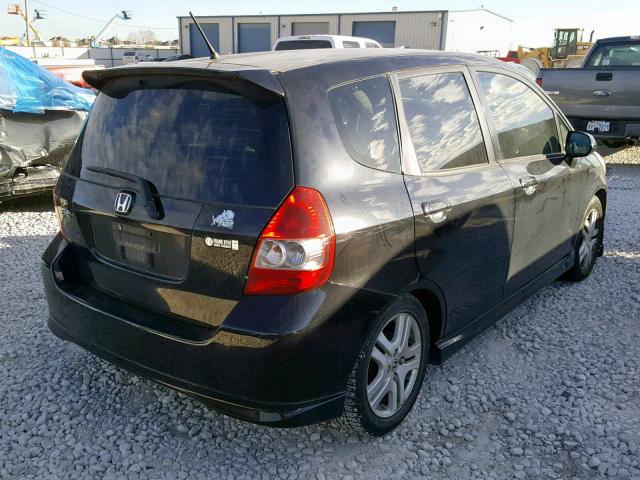 JHMGD38658S005643 - 2008 HONDA FIT SPORT BLACK photo 4