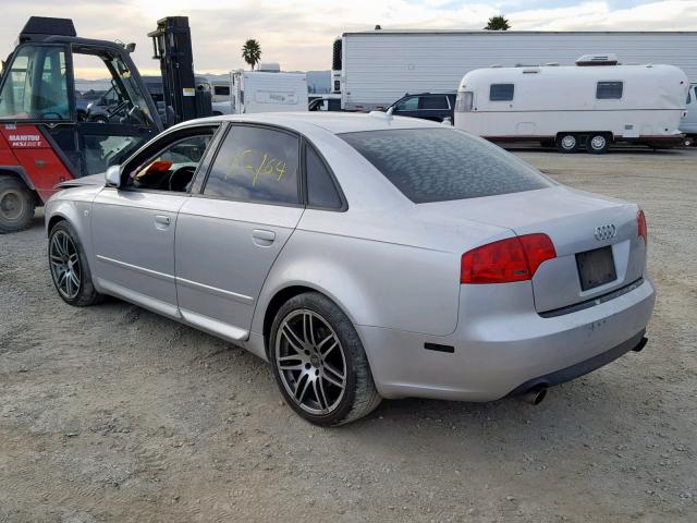 WAUAF78E05A546016 - 2005 AUDI A4 2.0T SILVER photo 3