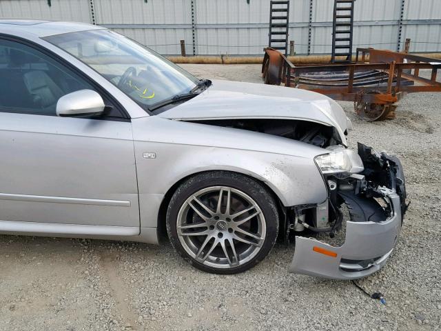 WAUAF78E05A546016 - 2005 AUDI A4 2.0T SILVER photo 9