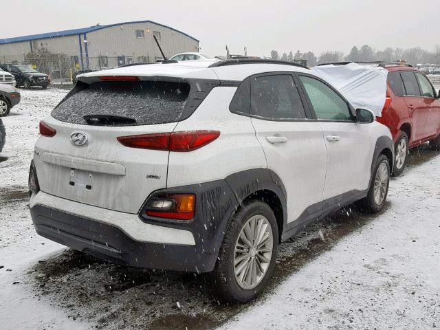 KM8K2CAAXJU154233 - 2018 HYUNDAI KONA SEL WHITE photo 4