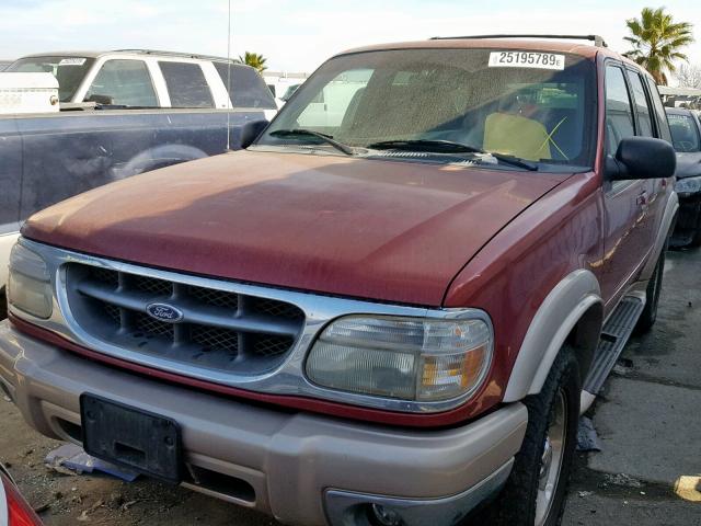 1FMDU34E2XZA76320 - 1999 FORD EXPLORER BURGUNDY photo 2