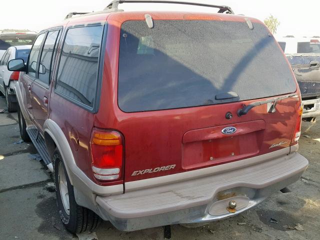 1FMDU34E2XZA76320 - 1999 FORD EXPLORER BURGUNDY photo 3