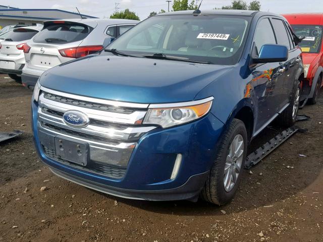 2FMDK3JC8BBA43228 - 2011 FORD EDGE SEL BLUE photo 2