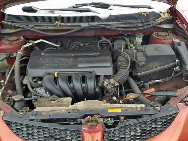 5Y2SL62884Z430088 - 2004 PONTIAC VIBE RED photo 7