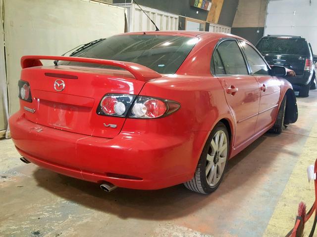 1YVHP84D265M09312 - 2006 MAZDA 6 S RED photo 4